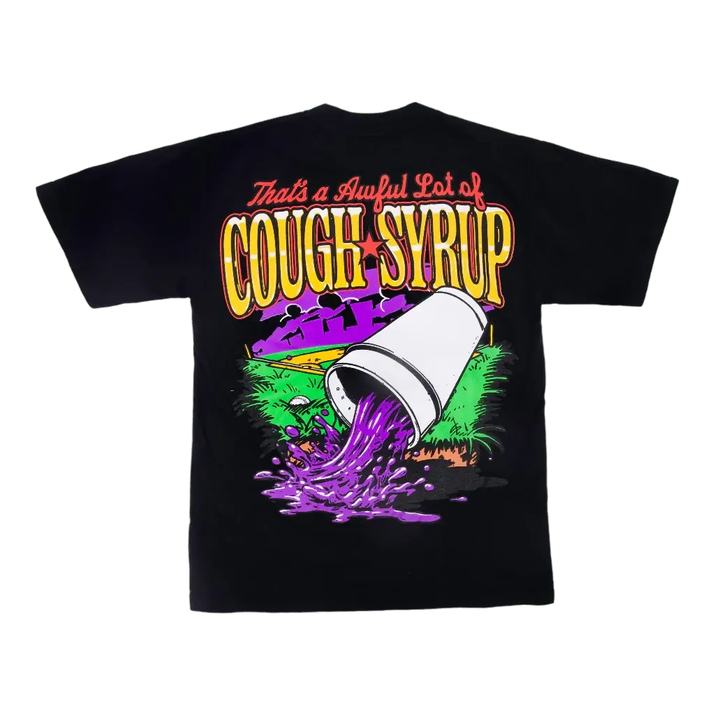 Cough Syrup Baseball Tee Black